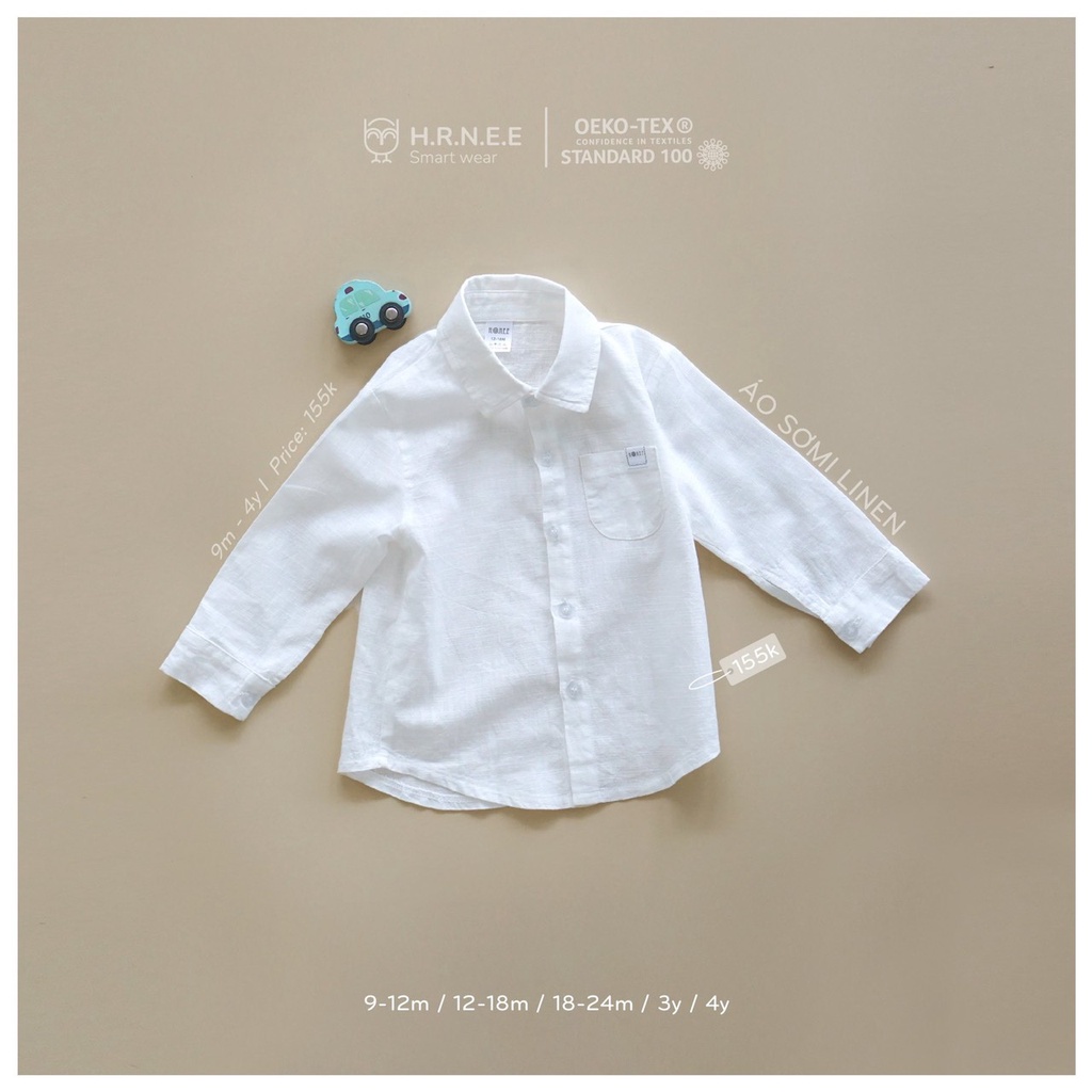 Hrnee Yếm và áo sơ mi cho bé 6M-4Y