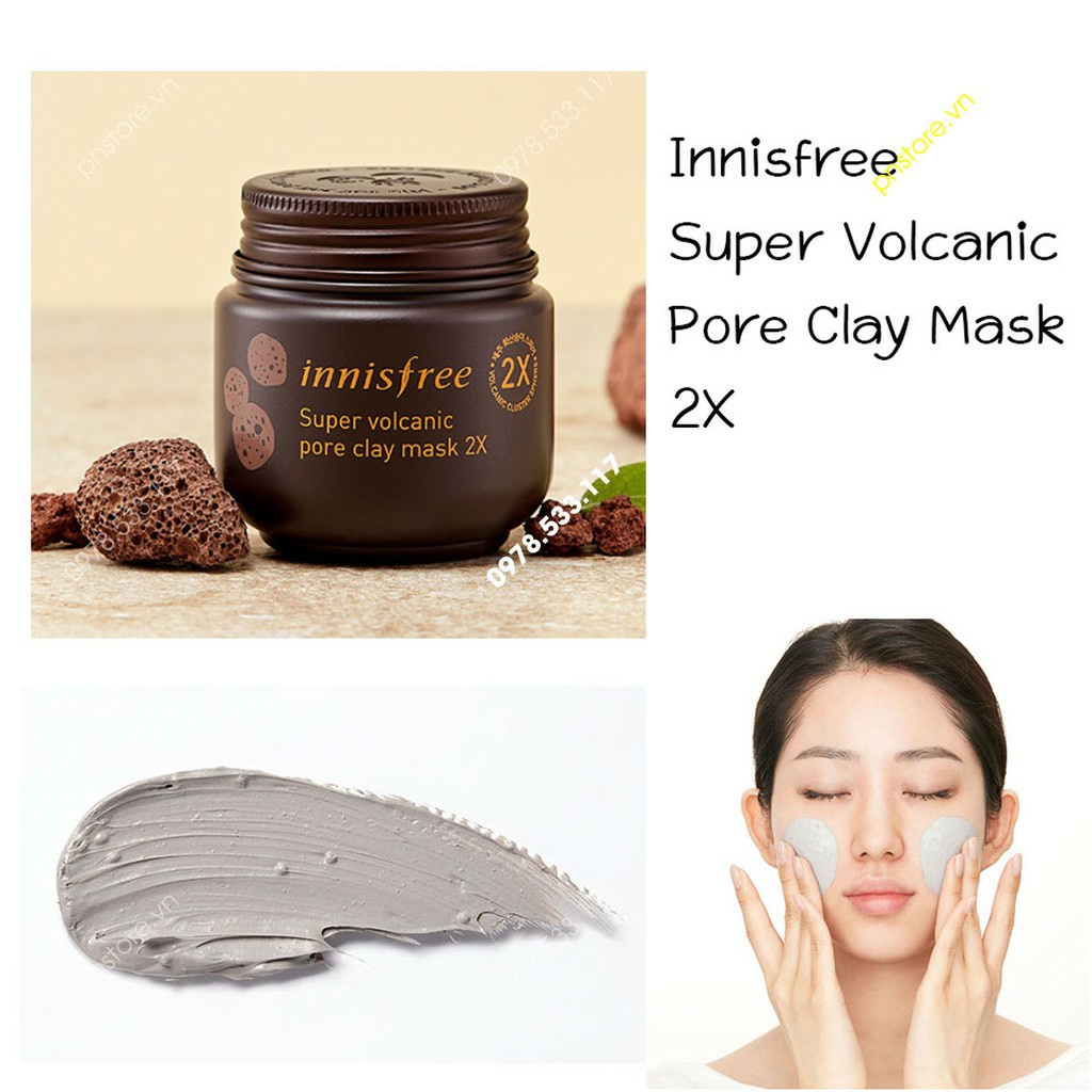 Mặt Nạ Đất Sét INNISFREE Super Volcanic Pore Clay Mask 2X,Mặt Nạ dưỡng da | BigBuy360 - bigbuy360.vn