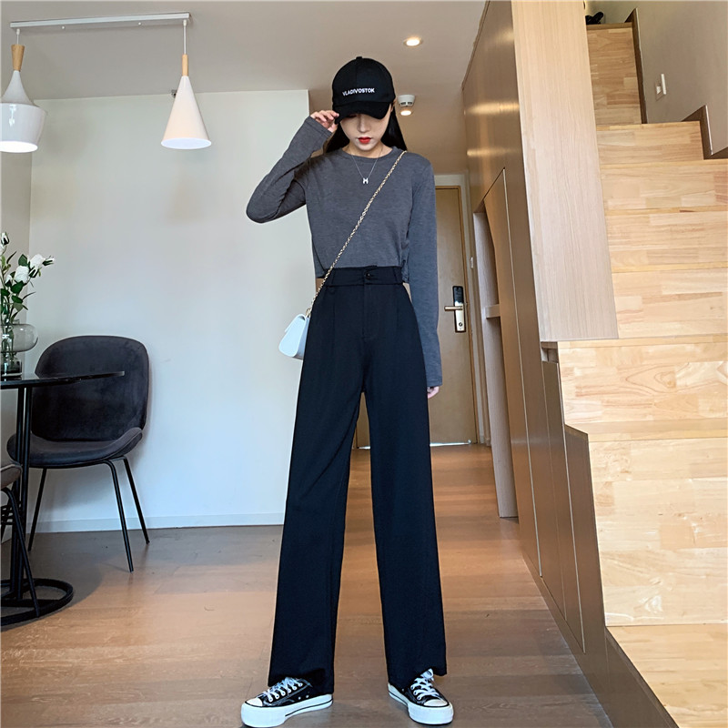 Quần SUXI ống rộng lưng cao thời trang mùa thu cho nữ