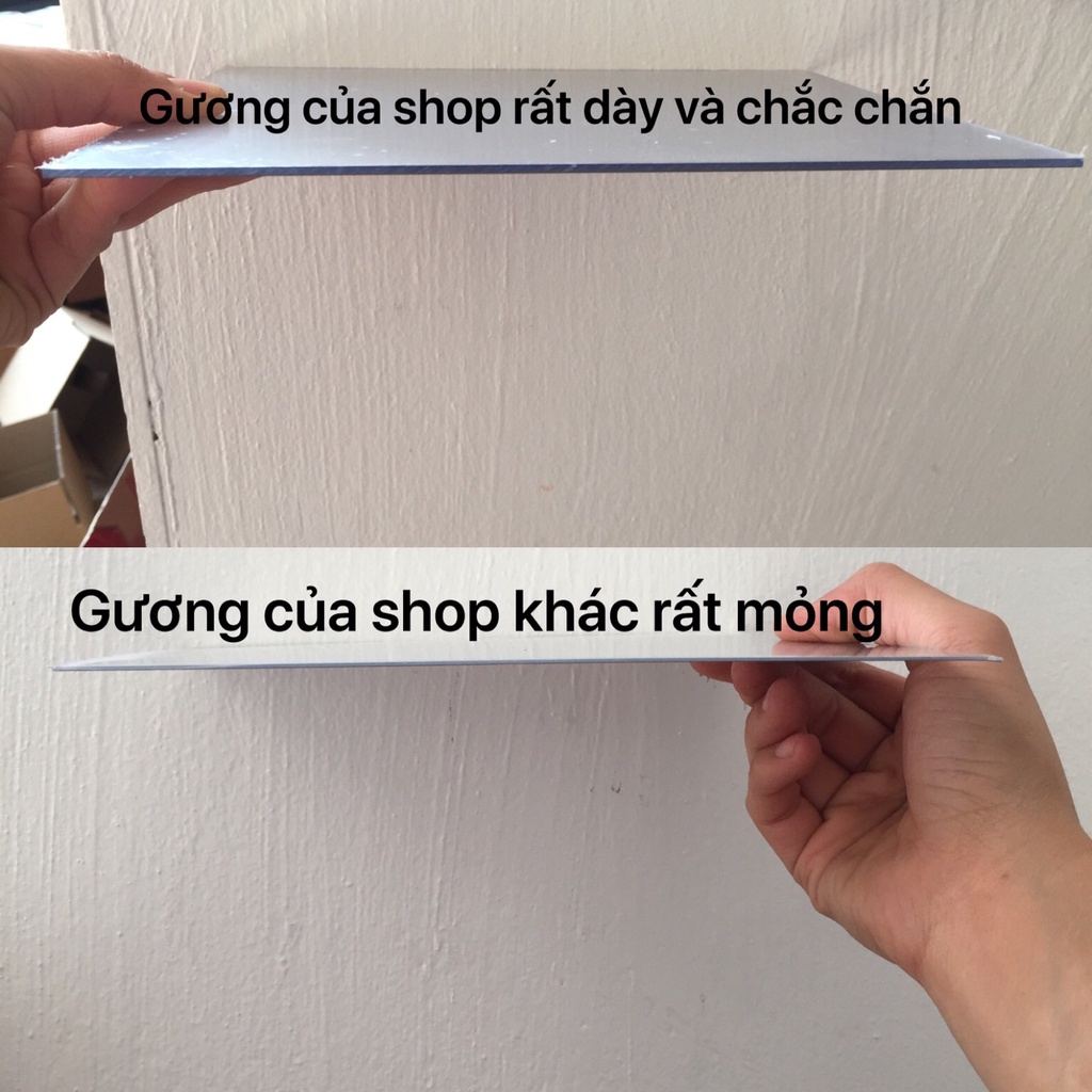 Miếng Gương Dán Tường Mẫu Vuông 20x20cm