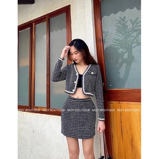 VÁY DẠ TWEED CAO CẤP DÀY DẶN 2 MÓN (ÁO + CHÂN VÁY) - MIDY.VN (hình tự chụp)