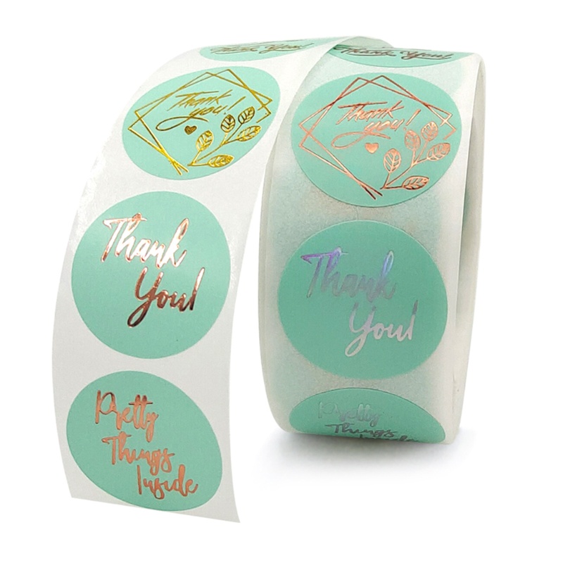 500 Miếng Dán Chữ Thank You For Your Order Màu Đồng