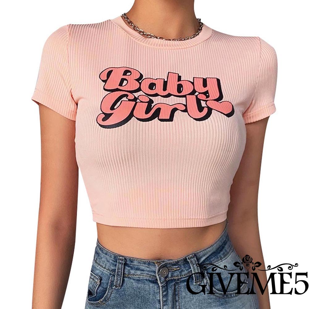 Áo Thun Nữ Ngắn Tay Cổ Tròn Thời Trang