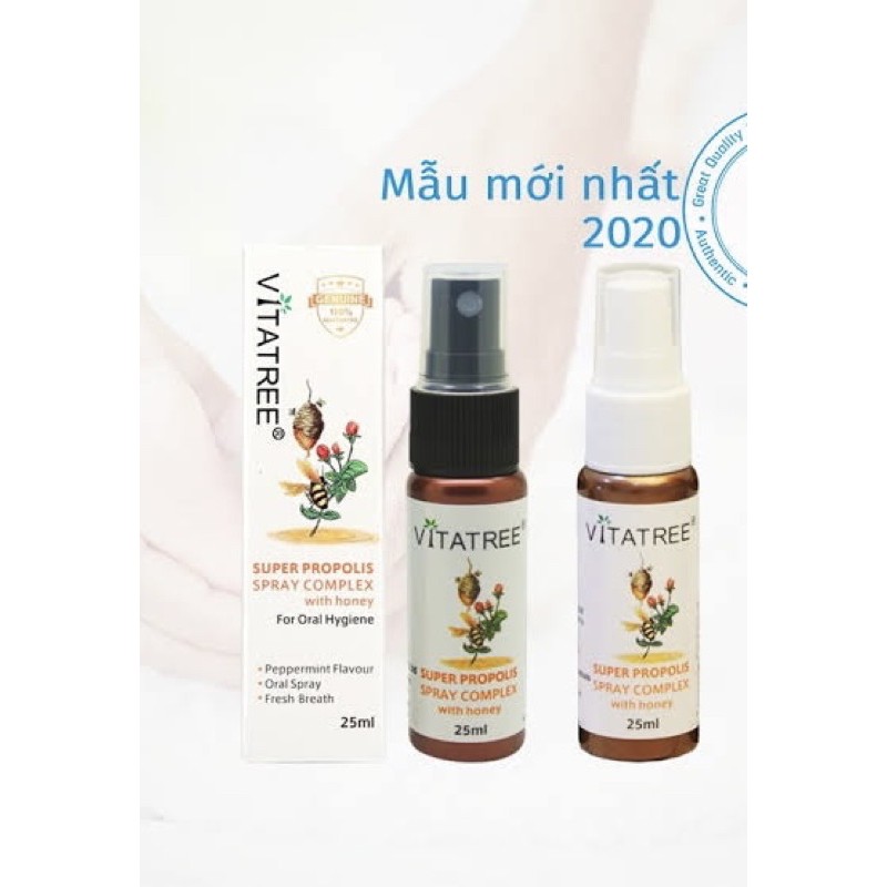 Keo ong xịt họng Vitatree Super Propolis Spray Complex with Honey 25ml