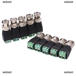 ★phụ kiện điện tử★10 male coax cat5 to coaxial bnc cable connector adapter camera cctv video balun