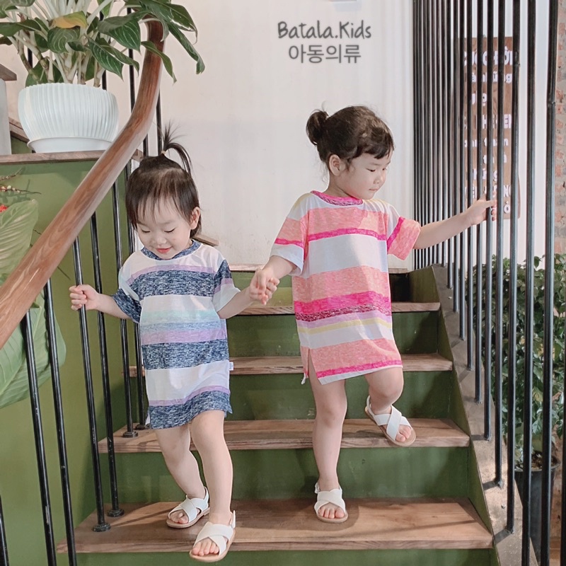 Váy bé gái Batala kids cotton thoáng mát, đầm đi biển cho bé gái từ 2-7 tuổi VAKE01