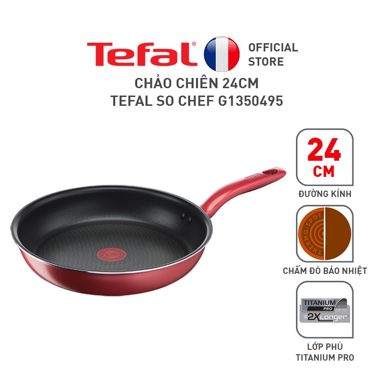 [Mã LIFEHL25 giảm 10% đơn 350K] Chảo chiên - Tefal So Chef 24cm