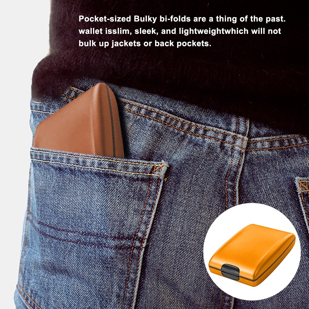 Smart Wallet Blocking Credit Card Holder Case Aluminum Waterproof Deposit Withdrawal Notecase