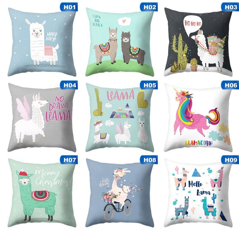 Áo Gối Vuông In Hình Động Vật Dễ Thương