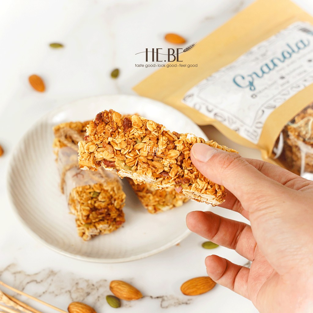 Thanh Ngũ Cốc Crunchy - Granola Bar Không Đường by He.Be