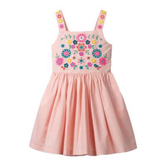 Váy mùa hè bé gái hai dây thêu hoa Little Maven cao cấp đủ size 2-7T