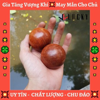 Bi Lăn Mát Xa Combo 2 quả bi 5cm lăn tay Gỗ Thơm - Mát xa giúp dẻo tay, chống mỏi toàn diện - Lucky