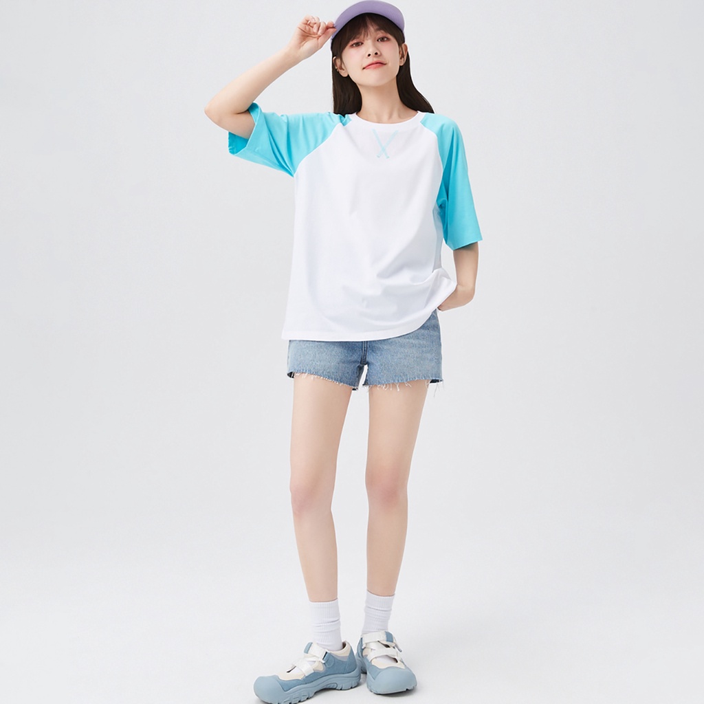 Áo thun phông nữ form rộng tay lỡ GINDY basic cổ tròn vải cotton thoáng mát phong cách unisex thời trang Hàn Quốc A9109