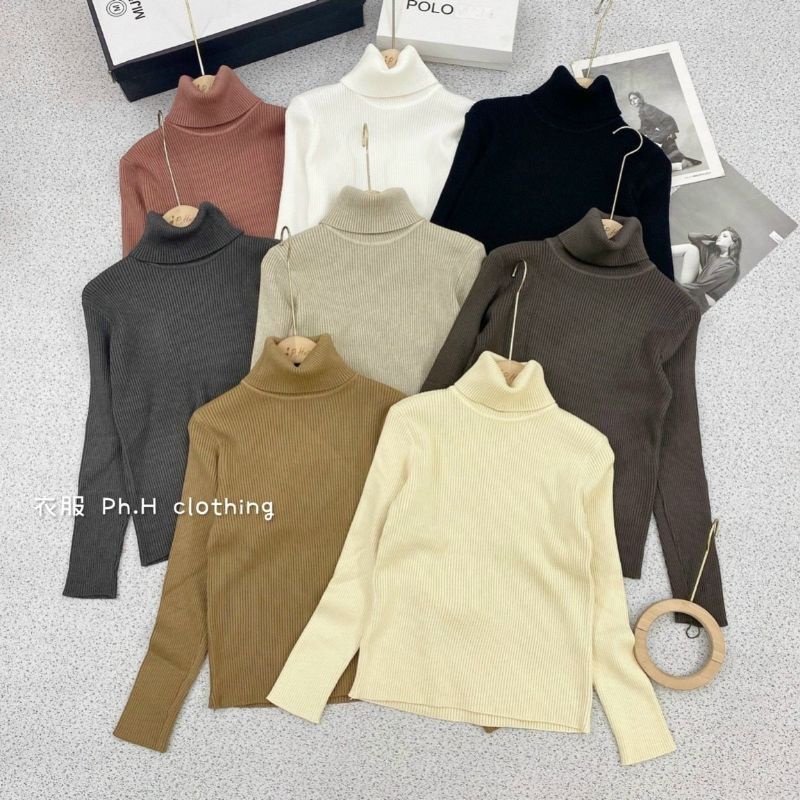 Áo len trơn cổ lọ hàng QC