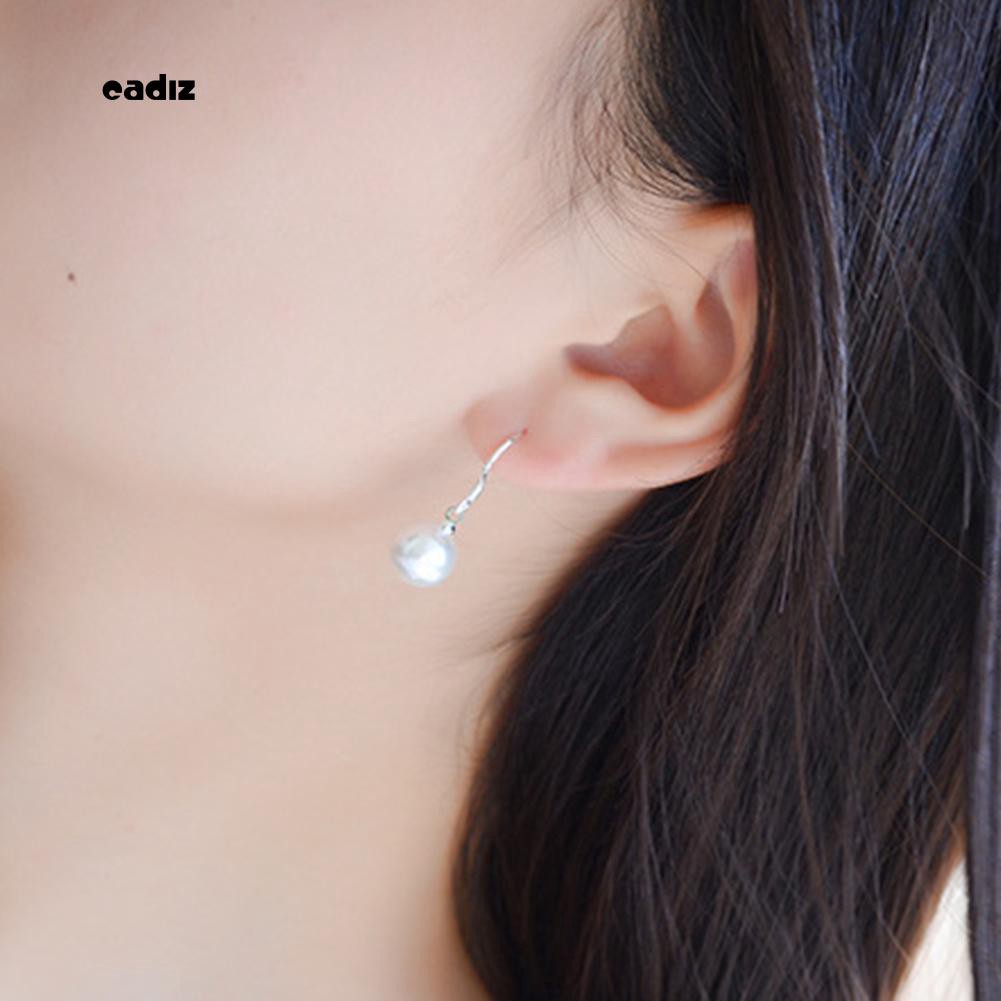 Khuyên tai ngọc trai nhân tạo 8mm thiết kế thanh lịch sang trọng