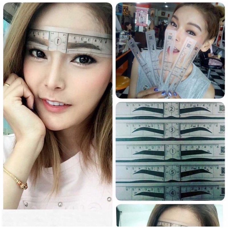 Khuôn Mày 8 Dáng Đẹp Chuẩn Thái Hàn Châu Âu Kẻ Vẽ Lông Mày Phun Xăm Makeup
