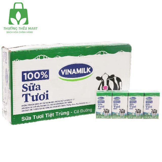 Thùng sữa tươi 100% Vinamilk 110ml có đường/ ít đường