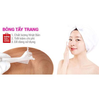 Bông tẩy trang miniso nhật 1000 miếng .