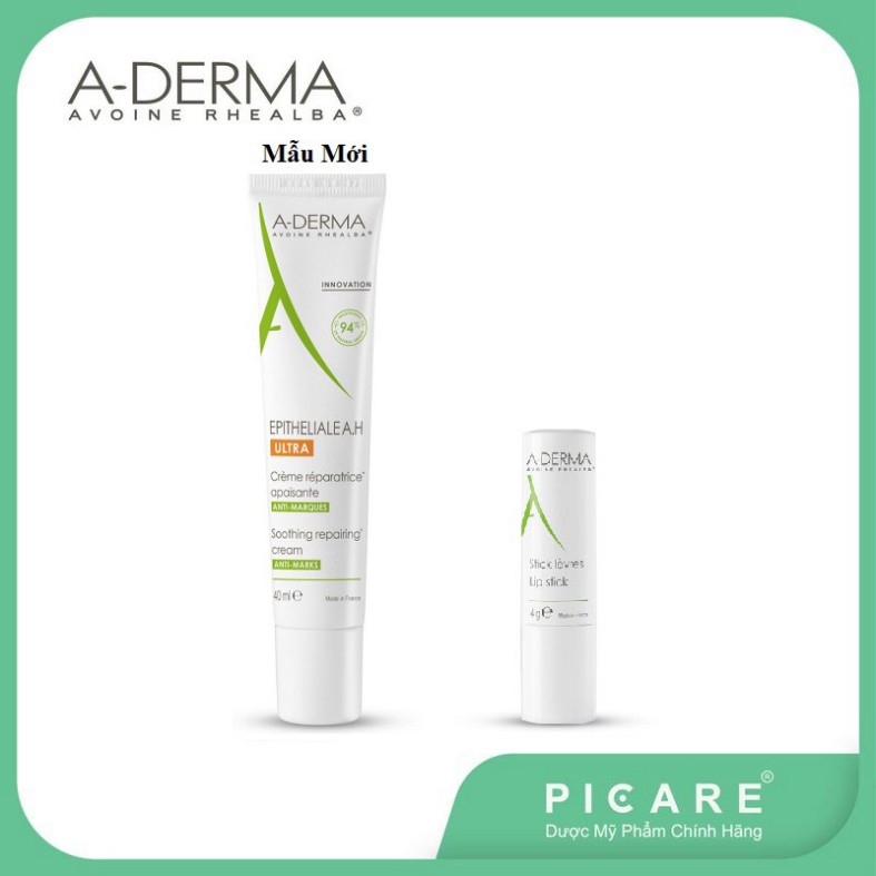 [CHÍNH HÃNG] Combo A Derma Kem Phục Hồi Tái Tạo Da Sau Laser Epitheliale A.H Duo Ultra Repairing Cream 40ml &amp; Son Dưỡng