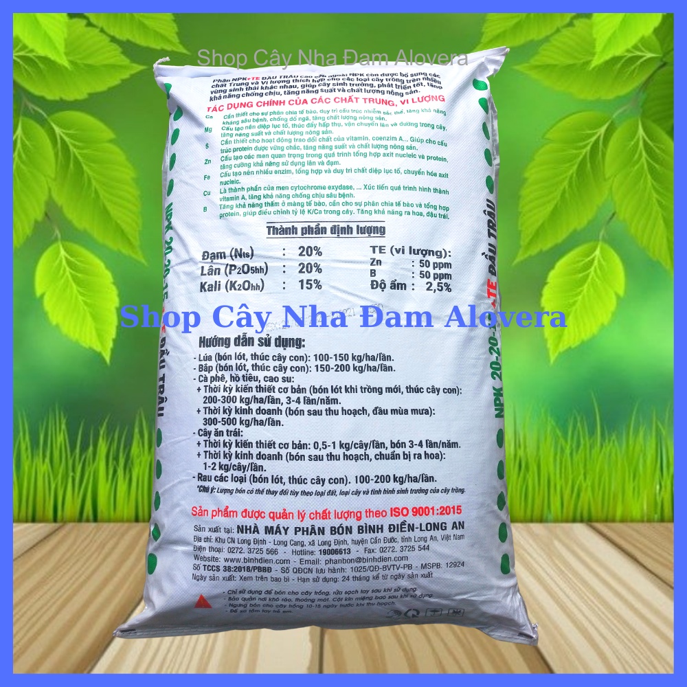 Phân NPK 20 20 15 + TE Đầu Trâu Hạt 4 Màu