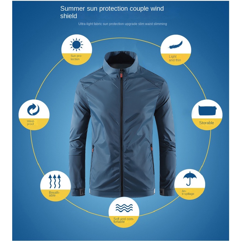 Áo Khoác Thể Thao Chống Tia uv Chống Thấm Nước Thoáng Khí Thời Trang Mùa Hè Cho Nam