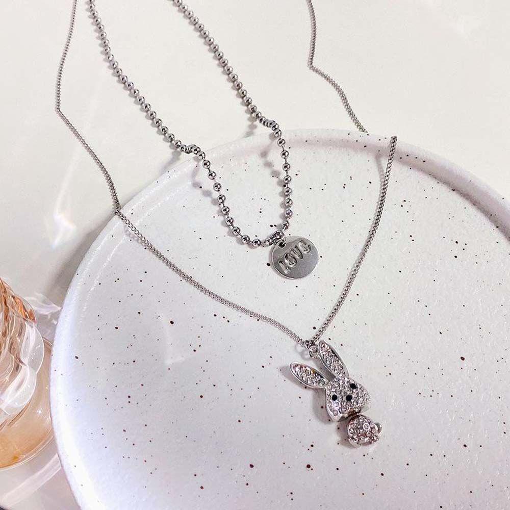 Dây Chuyền Mặt Hình Thỏ Bằng Kim Loại Phong Cách Punk Hip Hop Thời Trang Cho Nam Và Nữ|Dây Chuyền Thép Titan Thời Trang Cá Tính