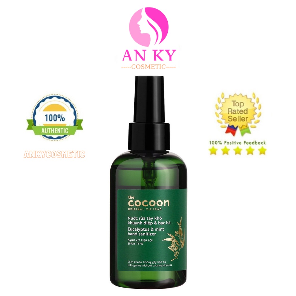 Nước Rửa Tay Khô Khuynh Diệp Và Bạc Hà Cocoon 140ml