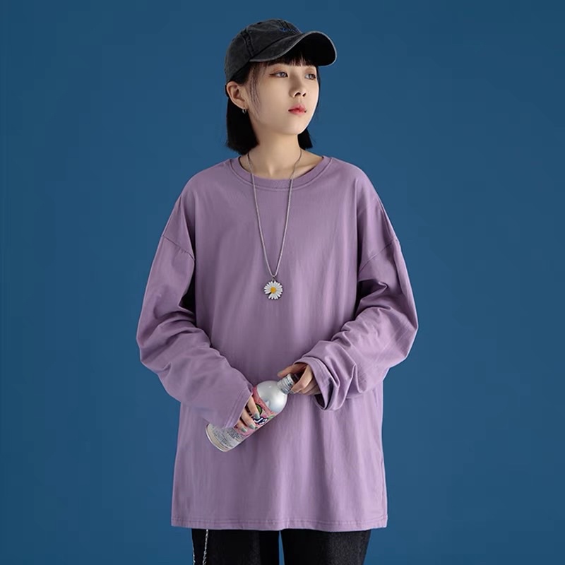 Áo thun trơn tay dài form dáng unisex cho nam nữ giá rẻ