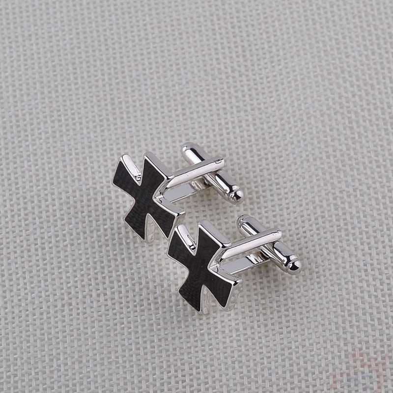 Set 2 khuy măng sét hình chữ thập thời trang