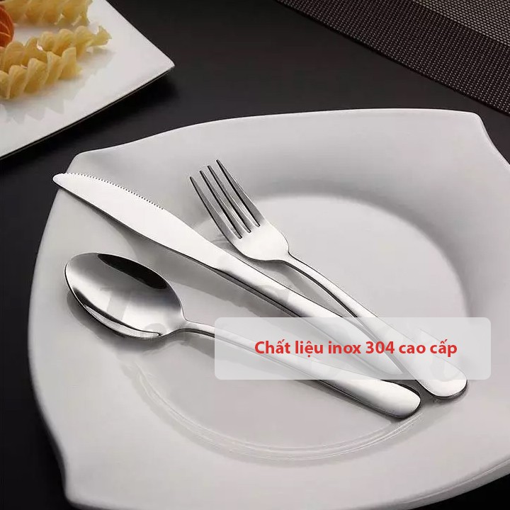 Bộ thìa muỗng nĩa ống hút J8