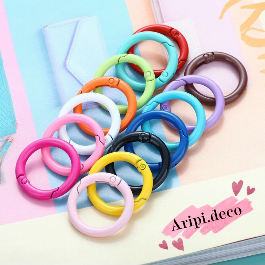 Khoen tròn dày mở kim loại mạ sơn N16/ Nguyên liệu làm phụ kiện handmade resin trang trí