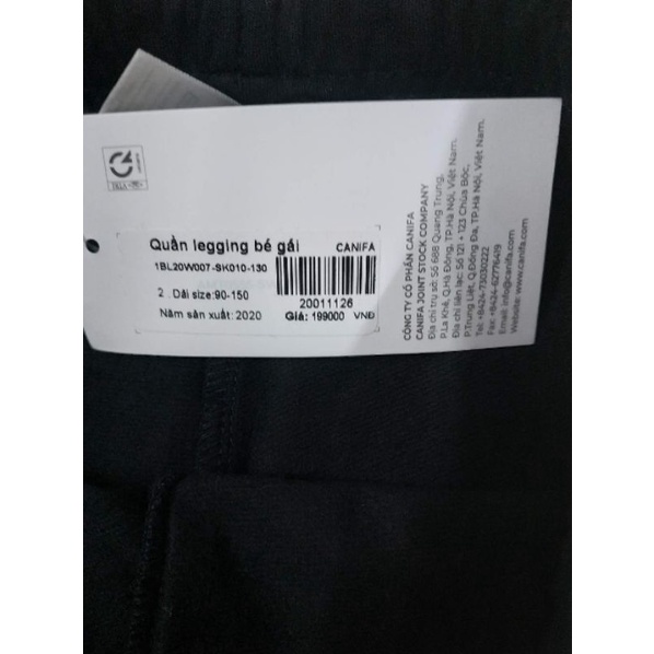 Quần legging nỉ bé gái Canifa