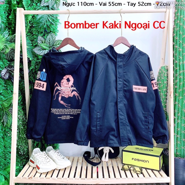 Áo Khoác Bomber Jackets Nam Nữ Kaki 2 Lớp Dày Dặn Form Rộng UNISEX Áo Khoác Đôi Nam Nữ Kaki BÒ CẠP NẰM - AK1061 A