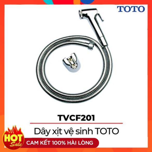 Vòi Xịt Vệ Sinh TOTO TVCF201 tặng keo lụa, Bảo Hành Chính Hãng 02 năm dây xịt inox chống xoắn chịu áp lực nước cao