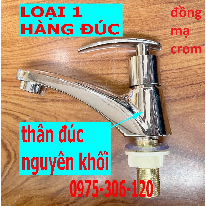 [LOẠI 1- HÀNG ĐÚC] Vòi Rửa Mặt Lavabo Lạnh N6003 đồng thau si sáng bóng la si lạnh tay cung