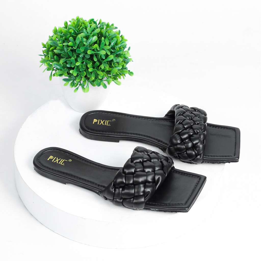 Dép Lê Bệt Thắt Bím Mũi Vuông Pixie X496