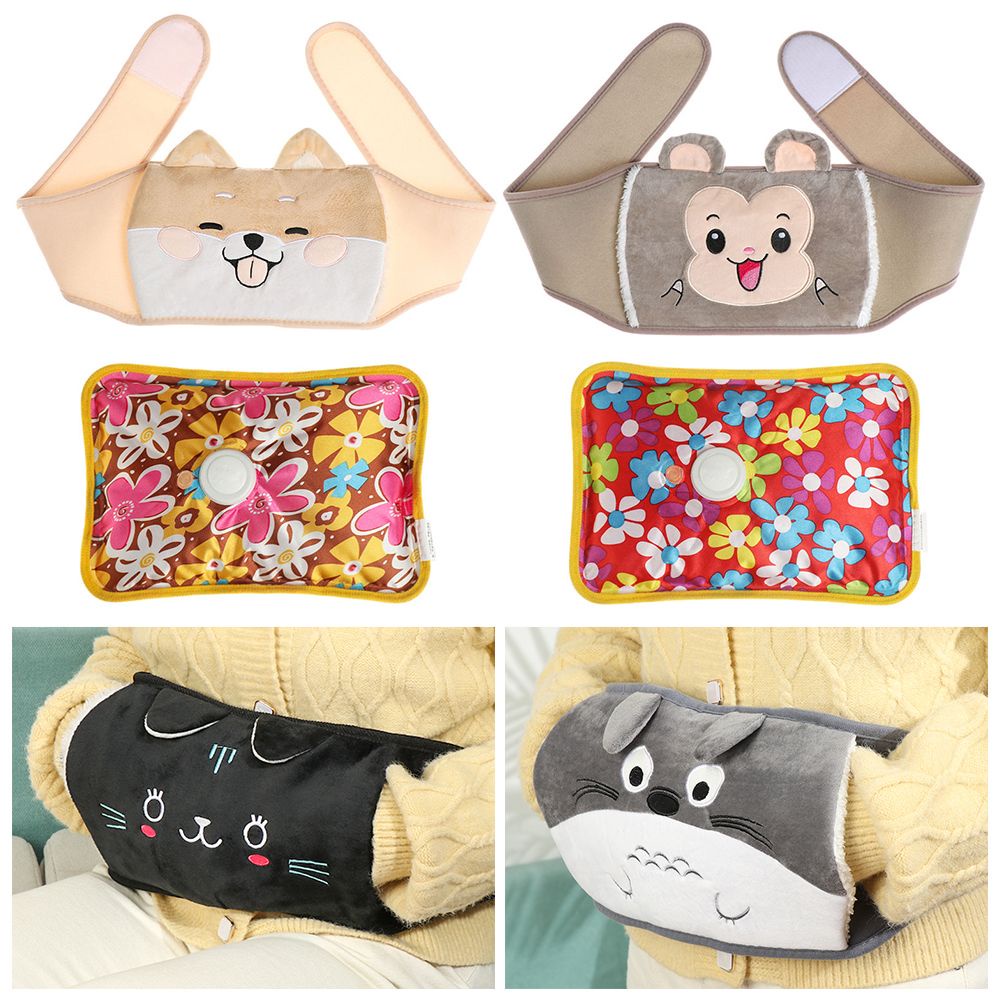 Vỏ Bọc Giữ Ấm Bình Nước Nóng In Họa Tiết Hoạt Hình Dễ Thương Chống Nổ Có Thể Sạc Lại Tiện Dụng