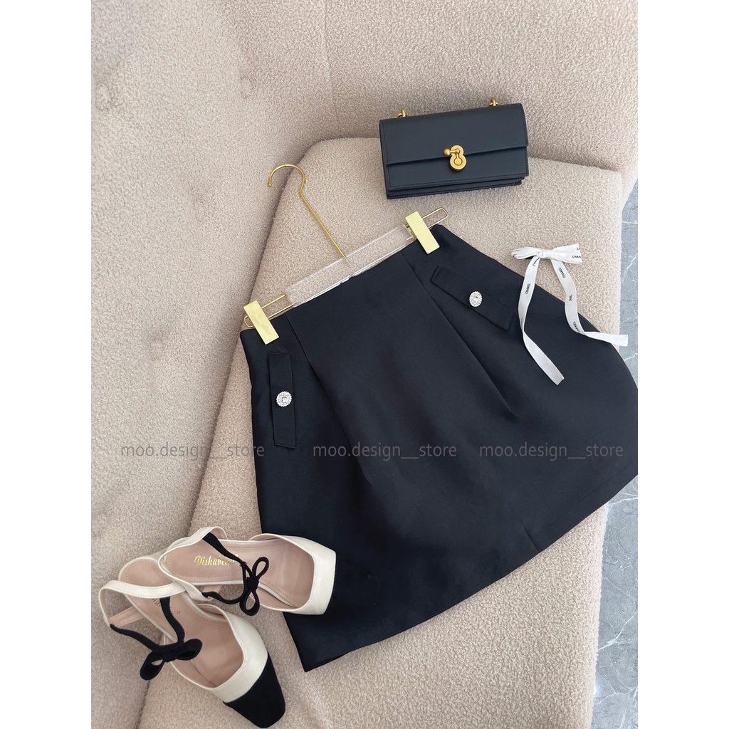 Chân váy tafta, dáng xoè, đính đá, MOO Design - CV01