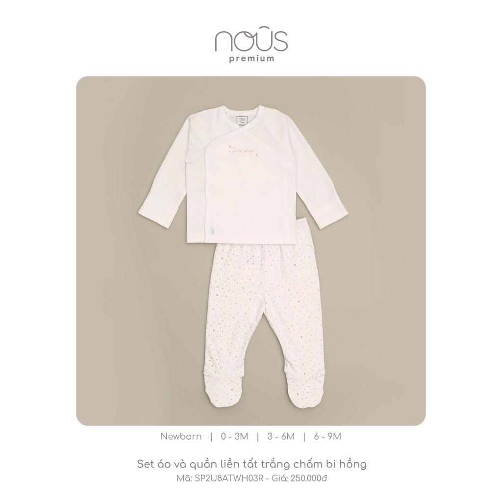Bộ quần áo liền tất nu petit mềm mát, thấm hút tốt bé trai, bé gái từ 0 đến 6 tháng đủ màu - Nous Bình Dương Bipbipstore