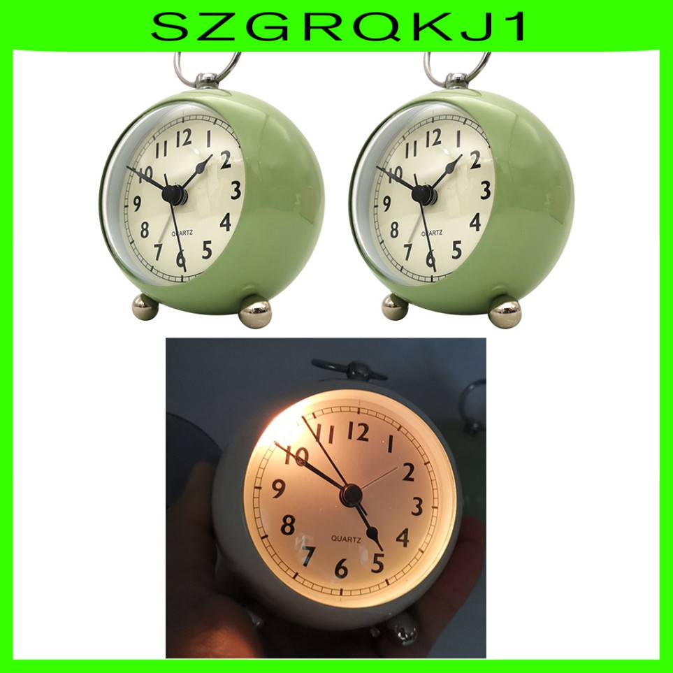 2 Đồng Hồ Báo Thức Quartz Để Bàn Màu Xanh Lá