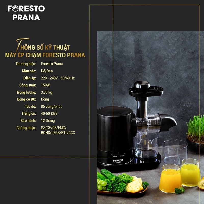 Máy Ép Trục Ngang Foresto  Prana 🔥 Hàng Chính Hãng 🔥 Liên hệ 0908847074 để đc Free ship