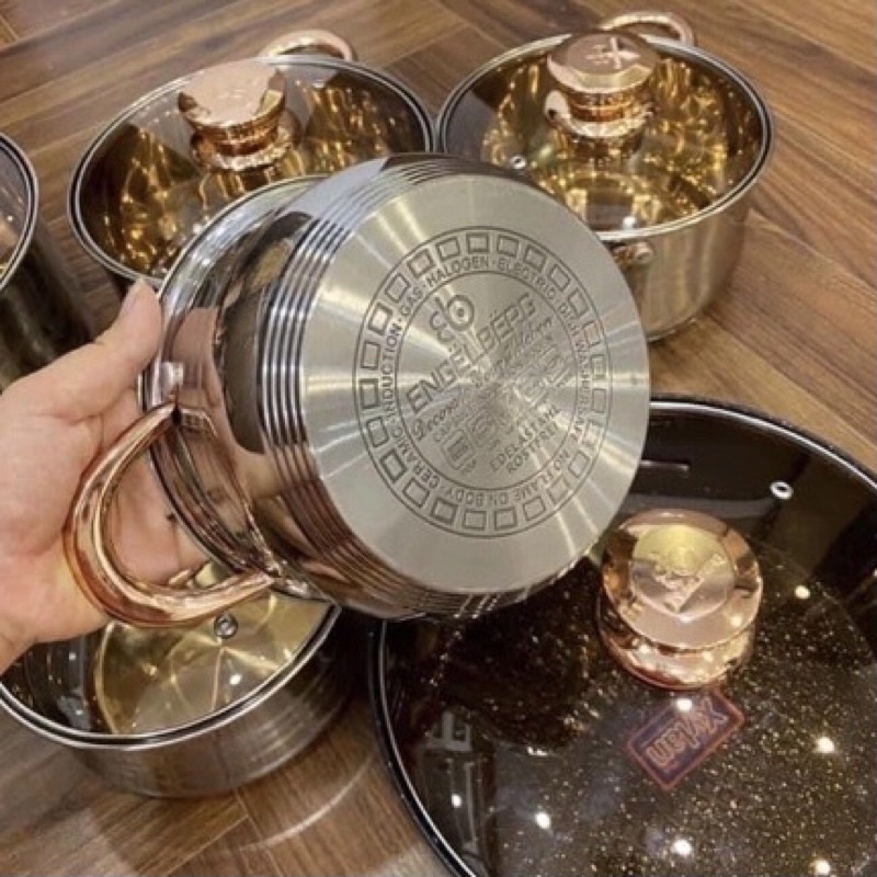 [ BH 12 THÁNG] BỘ NỒI CAO CẤP 6 MÓN ENGELBERG EB-8013 - HÀNG NHẬP KHẨU TỪ ĐỨC