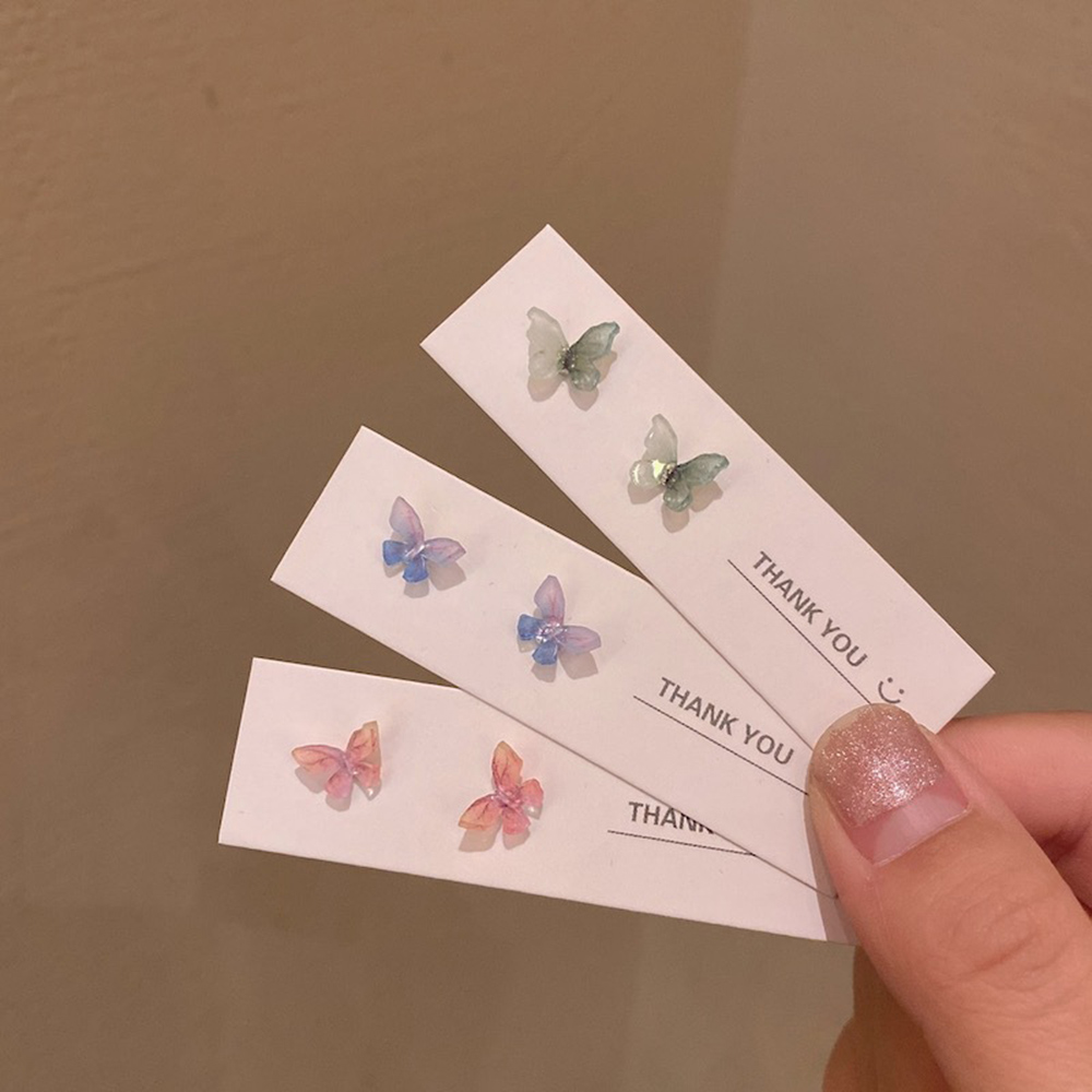 Đôi khuyên tai dạng xỏ thiết kế bươm bướm nhiều màu sắc tùy chọn xinh xắn dành cho nữ (Có bán theo set)