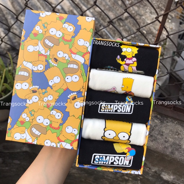 Box 5 đôi tất Sesame street, Kaws Elmo, Simpson