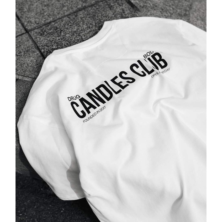Áo thun, áo phông nam nữ Candles club vải cotton co giãn 4 chiều thấm hút mồ hôi from rộng