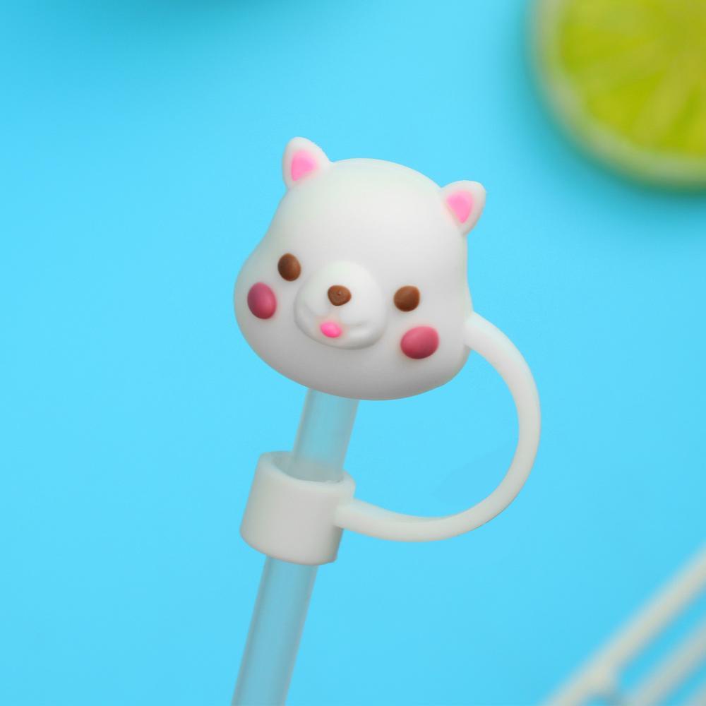 Nắp Đậy Ống Hút Chống Bụi Bẩn / Văng Nước Kiểu Hoạt Hình Dễ Thương Tiện