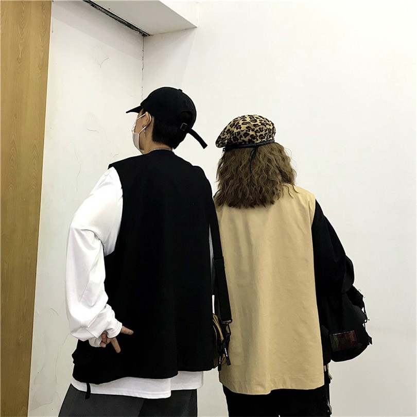 [Hàng Sẵn Sàng] Miễn Phí Vận Chuyển Áo Vest Dành Cho Nam Và Nữ 126459Quần Dài Dáng Rộng Màu Trơn Phong Cách Harajuku Hàn Quốc Dễ Phối Đồ