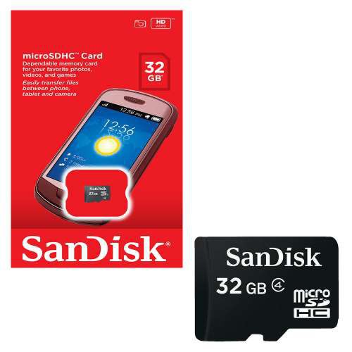 k89 Thẻ nhớ MicroSDHC Sandisk 32GB Class 4 + Tặng 01 adapter microSD 1