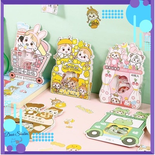 Sticker 40 tấm Wawa hình các bé ngộ nghĩnh, giấy washi - Dear Shubin