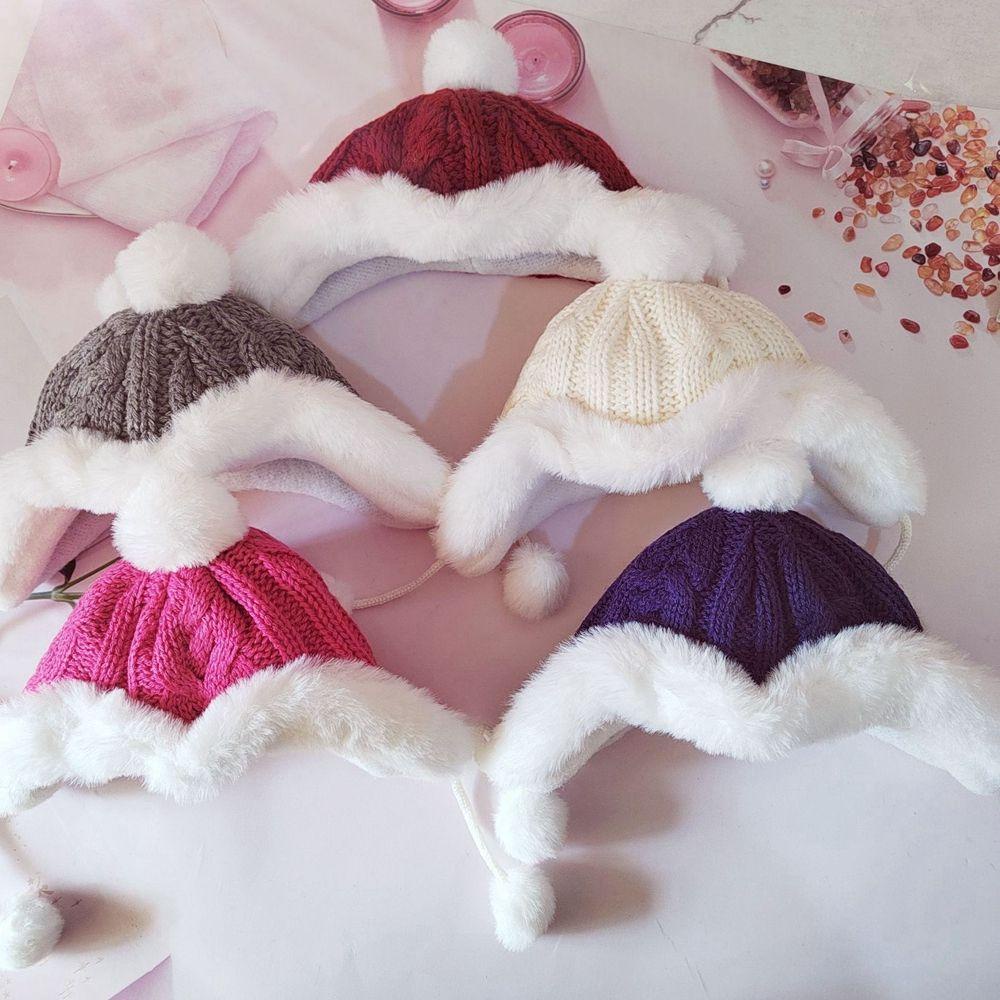 RAINBOW Mũ Len Màu Kẹo Trang Trí Hình Động Vật Thời Trang Cho Nữ